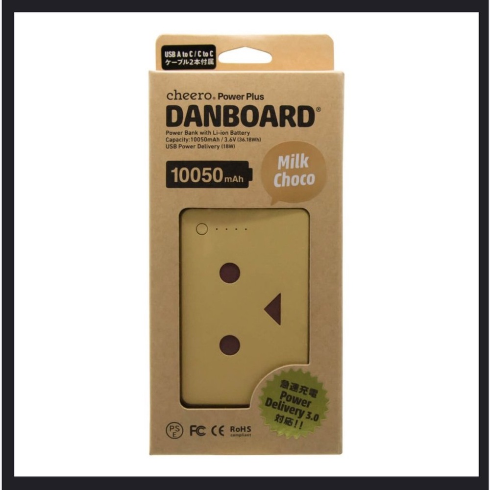 Cheero Power Plus Carton Man‎ 10050mAh PD18W Power Bank - Milk Choco